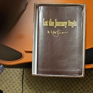 Let the Journey Begin Brown Leather Jou Urnal Cover with Gold Lettering
